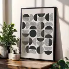 Sarı Teal Geometrik Soyut 3lü Siyah Çerçeveli Tablo Seti Poster Tablo Duvar Tablo Ev Dekorasyonu