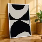 Modern Füme Soyut Kompozisyon 3lü Beyaz Çerçeveli Tablo Seti Poster Tablo Resim Çerçevesi Dekoratif