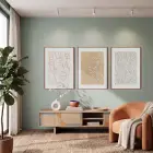 Soyut Yüzler Işık Desenleri 3lü Ahşap Çerçeveli Tablo Seti Poster Tablo Resim Çerçevesi Dekoratif