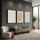 Soyut Yüzler Işık Desenleri 3lü Siyah Çerçeveli Tablo Seti Salon Duvar Tablo Poster Tablo