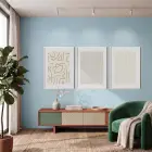 Organik Bej Desenler 3lü Beyaz Çerçeveli Tablo Seti Resim Çerçevesi Tablo Salon Aksesuarları