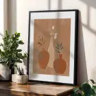 Rustik Eller ve Doğal Formlar 3lü Siyah Çerçeveli Tablo Seti Resim Çerçevesi Tablo Salon