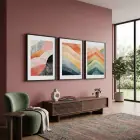 Soyut Pastel Ufuklar 3lü Siyah Çerçeveli Tablo Seti Poster Tablo Resim Çerçevesi Dekoratif Obje
