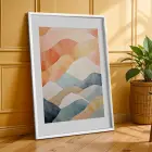 Gün Batımı Dalgaları 3lü Beyaz Çerçeveli Tablo Seti Poster Tablo Resim Çerçevesi Dekoratif Obje