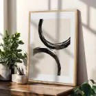 Minimalist Soyut Kavisli Uyum 3lü Ahşap Çerçeveli Tablo Seti Poster Tablo Duvar Tablo Ev