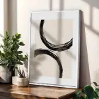 Minimalist Soyut Kavisli Uyum 3lü Beyaz Çerçeveli Tablo Seti Duvar Tablo Oda Dekorasyonu Dekoratif