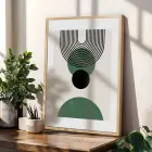 Minimalist Yeşil Kemerli 3lü Ahşap Çerçeveli Tablo Seti Poster Tablo Resim Çerçevesi Dekoratif Obje