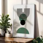 Minimalist Yeşil Kemerli 3lü Beyaz Çerçeveli Tablo Seti Tablo Çerçeve Salon Duvar Tablo Dekor