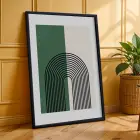 Minimalist Yeşil Kemerli 3lü Siyah Çerçeveli Tablo Seti Tablo Çerçeve Salon Duvar Tablo Dekor