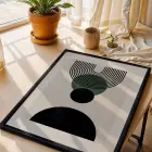 Minimalist Yeşil Kemerli 3lü Siyah Çerçeveli Tablo Seti Tablo Çerçeve Salon Duvar Tablo Dekor