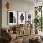 Minimalist Geometrik Formlar 3lü Ahşap Çerçeveli Tablo Seti Resim Çerçevesi Tablo Salon