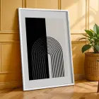 Minimalist Geometrik Formlar 3lü Beyaz Çerçeveli Tablo Seti Duvar Tablo Oda Dekorasyonu Dekoratif
