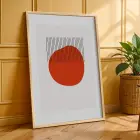 Kiremit Rengi Soyut Çizgiler 3lü Ahşap Çerçeveli Tablo Seti Poster Tablo Duvar Tablo Ev Dekorasyonu