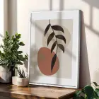 Toprak Tonları Organik Formlar 3lü Beyaz Çerçeveli Tablo Seti Salon Duvar Tablo Poster Tablo