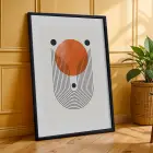 Kum Beji Terracotta Geometrik Arklar 3lü Siyah Çerçeveli Tablo Seti Duvar Tablo Oda Dekorasyonu