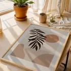 Toprak Tonları Güneş Ay 3lü Ahşap Çerçeveli Tablo Seti Poster Tablo Duvar Tablo Ev Dekorasyonu