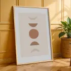 Toprak Tonları Güneş Ay 3lü Ahşap Çerçeveli Tablo Seti Poster Tablo Duvar Tablo Ev Dekorasyonu