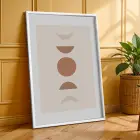 Toprak Tonları Güneş Ay 3lü Beyaz Çerçeveli Tablo Seti Poster Tablo Resim Çerçevesi Dekoratif Obje