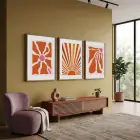 Güneşin Bohem Yansımaları 3lü Ahşap Çerçeveli Tablo Seti Bohem Tablo Resim Çerçevesi Tablo Salon