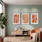 Güneşin Bohem Yansımaları 3lü Siyah Çerçeveli Tablo Seti Bohem Tablo Poster Tablo Resim Çerçevesi