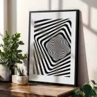 Dinamik Siyah Beyaz Optik Sanat 3lü Siyah Çerçeveli Tablo Seti Tablo Çerçeve Salon Duvar Tablo