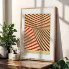Terracotta Geometrik Formlar 3lü Ahşap Çerçeveli Tablo Seti Resim Çerçevesi Tablo Salon