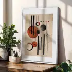 Terracotta Yeşil Geometrik Denge 3lü Beyaz Çerçeveli Tablo Seti Poster Tablo Resim Çerçevesi