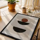 Terracotta Yeşil Geometrik Denge 3lü Siyah Çerçeveli Tablo Seti Poster Tablo Resim Çerçevesi