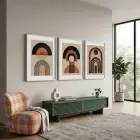 Modern Kemerler Sanat Seti 3lü Beyaz Çerçeveli Tablo Seti Poster Tablo Resim Çerçevesi Dekoratif
