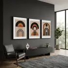 Modern Kemerler Sanat Seti 3lü Siyah Çerçeveli Tablo Seti Salon Duvar Tablo Poster Tablo