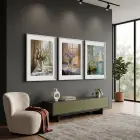 Doğadan Pastel Esintiler 3lü Beyaz Çerçeveli Tablo Seti Tablo Çerçeve Salon Duvar Tablo Dekor