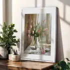 Doğadan Pastel Esintiler 3lü Beyaz Çerçeveli Tablo Seti Tablo Çerçeve Salon Duvar Tablo Dekor