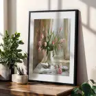 Doğadan Pastel Esintiler 3lü Siyah Çerçeveli Tablo Seti Duvar Tablo Oda Dekorasyonu Salon
