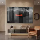 Deniz Bot Derin Siyah Kırmızı Tekli Cam Tablo Yatak Odası Koridor Duvar Dekoru