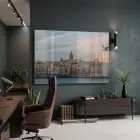 Galata Kulesi Gün Batımı Tonları Tekli Cam Tablo Ev Dekorasyonu Oda