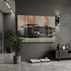 Yarış Arabası Retro Gri Turuncu Tekli Cam Tablo Yatak Odası Koridor Duvar Dekoru