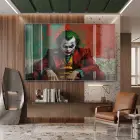 Joker Canlı Kontrast Tekli Cam Tablo Poster Dekoratif Obje