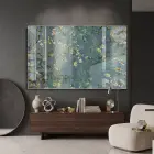Badem Çiçekleri Hafif Mavi Tonlar Tekli Cam Tablo Poster Dekoratif Obje