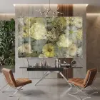 Çiçek Buketi Pastel Sarı Tonlar Tekli Cam Tablo Poster Dekoratif Obje