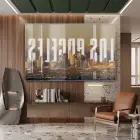 Los Angeles Sıcak Bej Tonları Tekli Cam Tablo Ev Dekorasyonu Oda