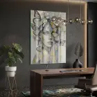 Kadın Kelebekler Altın Gri Tonlar Tekli Cam Tablo Salon Oturma Odası Duvar Dekoru