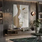 Soyut Profil Sıcak Bej Tekli Cam Tablo Ev Dekorasyonu Oda