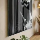 Karakter Portresi Monokrom Gri Tekli Cam Tablo Poster Dekoratif Obje