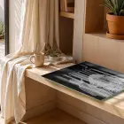 Örtülü Figür Monokrom Gri Tekli Cam Tablo Poster Dekoratif Obje