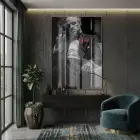 İkonik Portre Monokrom Kırmızı Tekli Cam Tablo Salon Oturma Odası Duvar Dekoru