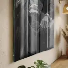 İkonik Portre Monokrom Kırmızı Tekli Cam Tablo Salon Oturma Odası Duvar Dekoru