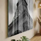 Eyfel Kulesi Siyah Beyaz Tonları Tekli Cam Tablo Salon Oturma Odası Duvar Dekoru
