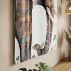 Desenli Fil Sıcak Toprak Tonları Tekli Cam Tablo Poster Dekoratif Obje