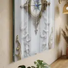Kanatlı Pusula Lüks Krem Tonları Tekli Cam Tablo Ev Dekorasyonu Oda