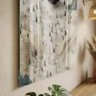 Kabe Tavaf Kum Beji Yeşil Tekli Cam Tablo Duvar Salon Aksesuarları